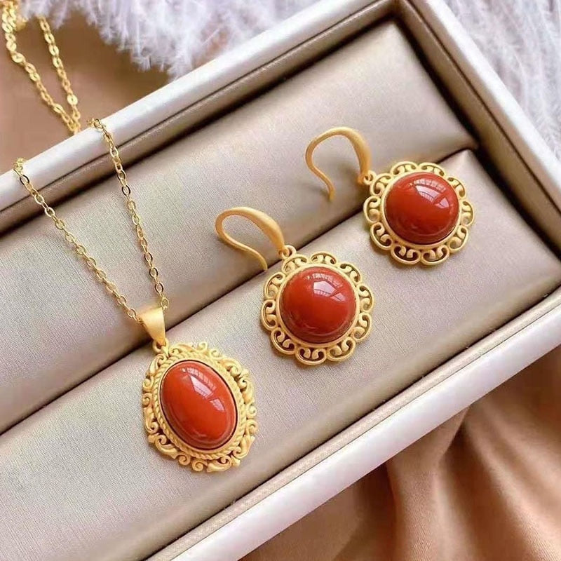 Conjunto Colar e Brincos Orleans em Ouro 18K