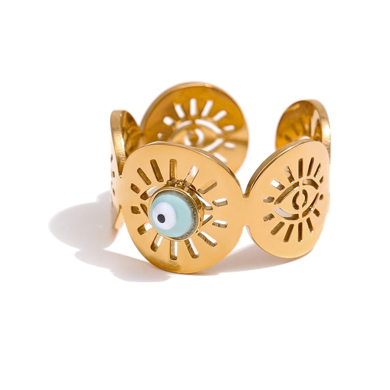 Anel Olho Grego em Ouro 18K