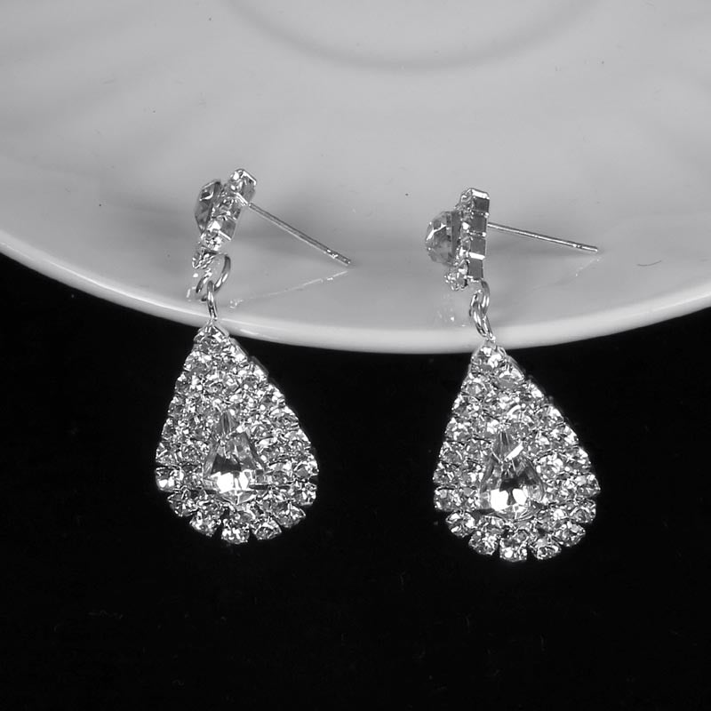 Conjunto Colar e Brincos Gota de Cristais