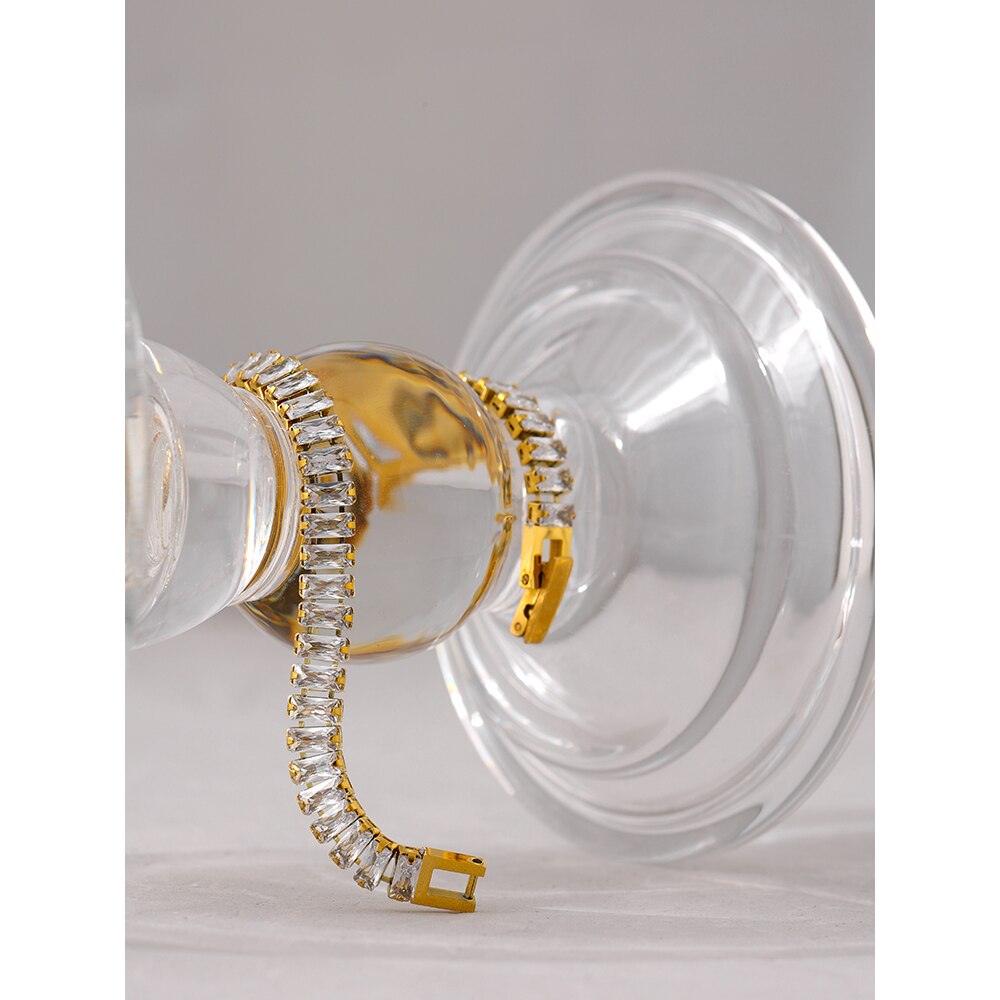 Pulseira Riviera Ayla de Zircônias em Ouro 18K