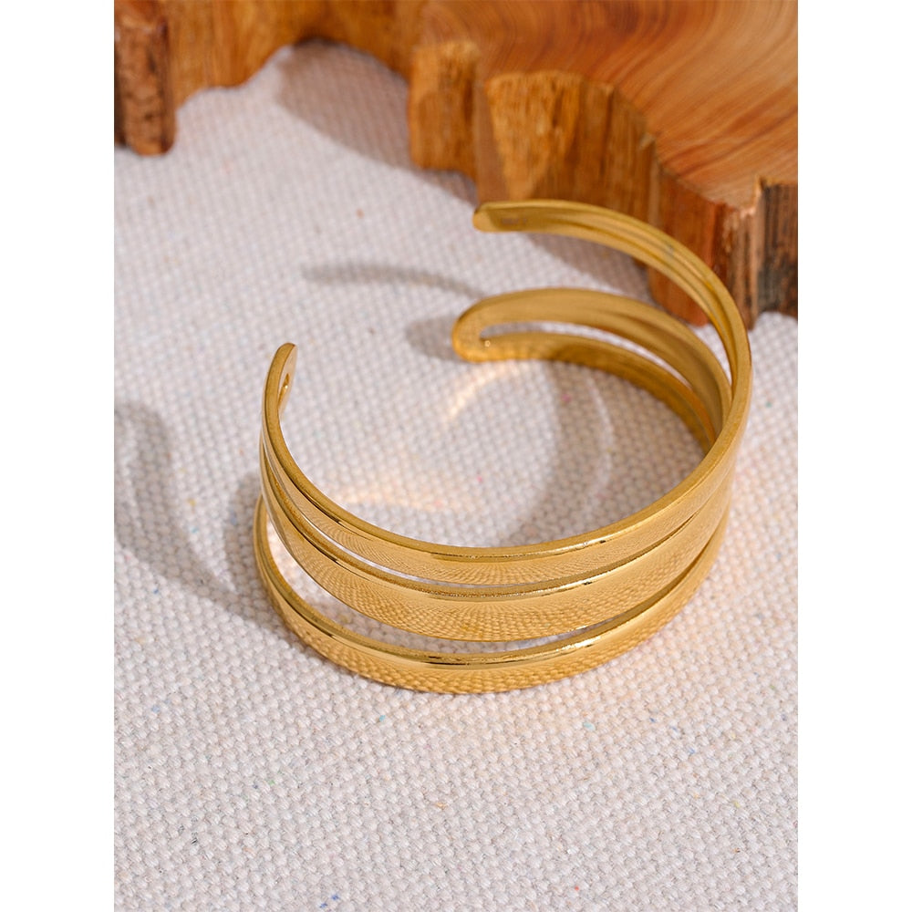 Bracelete Triplo Arco em Ouro 18K