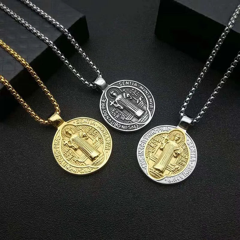 Colar Medalha de São Bento Dupla Face com 6 Modelos