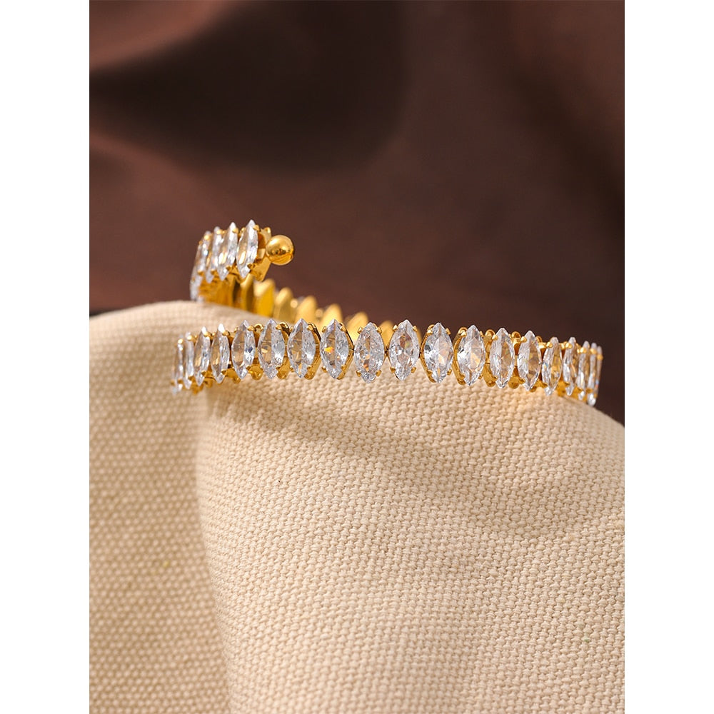 Bracelete Bling de Zircônias em Ouro 18K