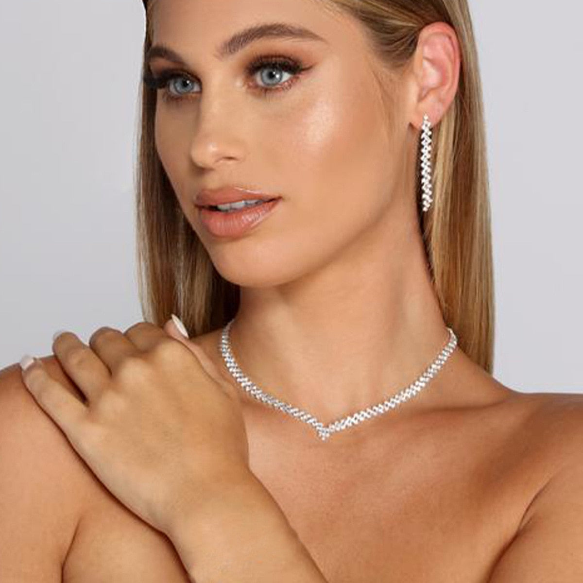 Conjunto Colar e Brincos Noelle em Prata 925