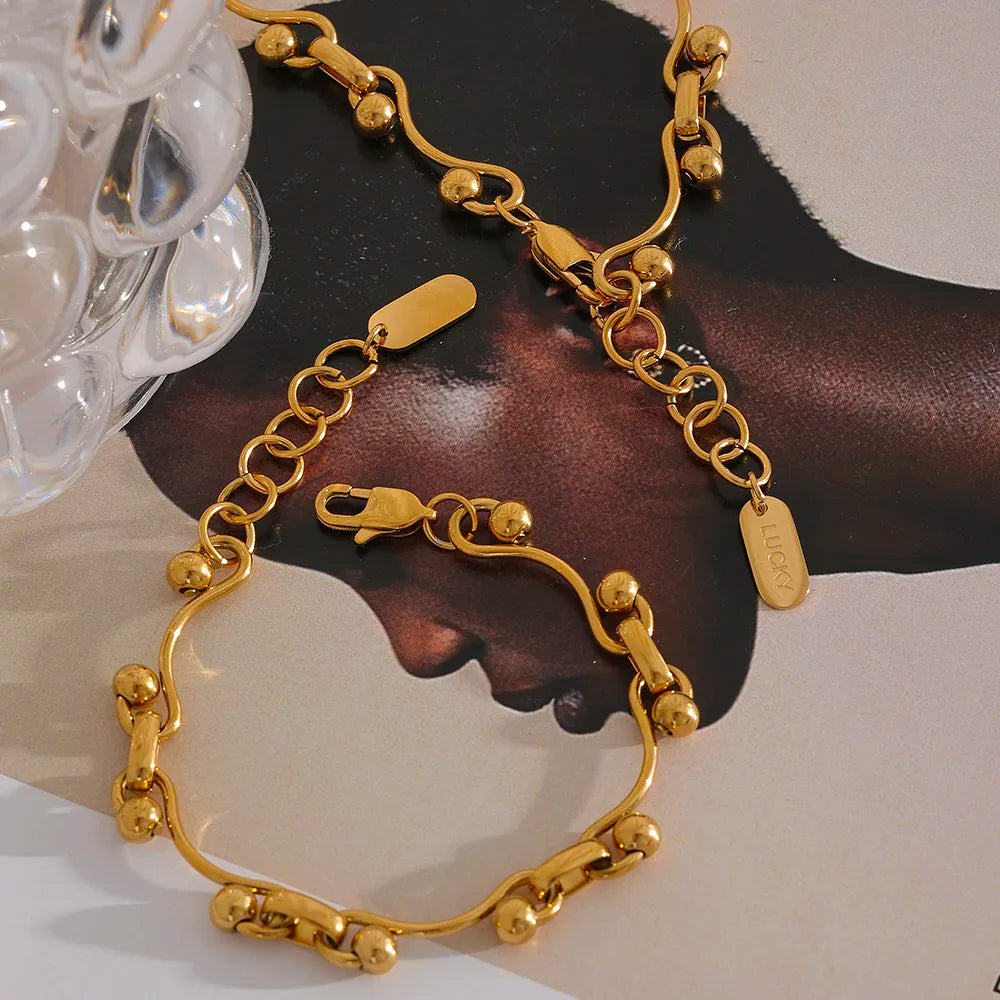 Conjunto Colar e Pulseira Brianna em Ouro 18K