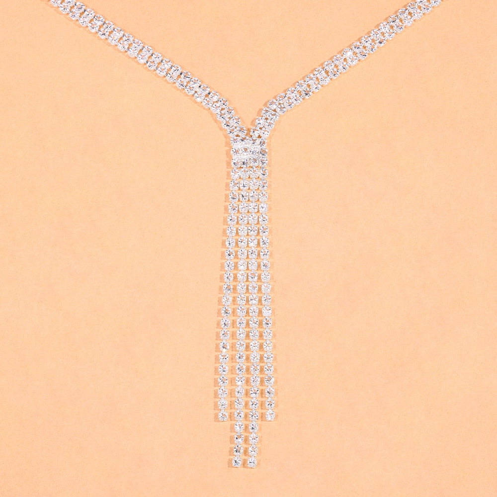 Conjunto Colar e Brincos Cascata em Prata 925 ou Ouro 18K