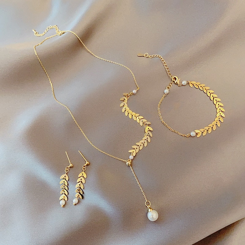 Conjunto 3 Peças Hera em Ouro 18K e Pérolas