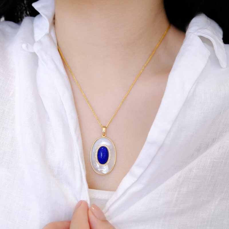 Conjunto Colar e Brincos Lápis-Lazuli em Ouro 18K