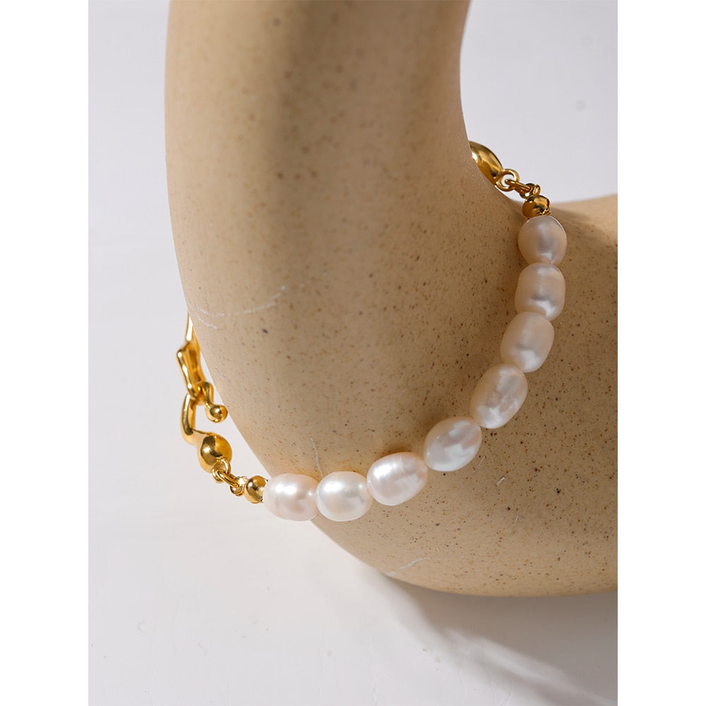 Bracelete de Pérolas Barrocas em Ouro 18K