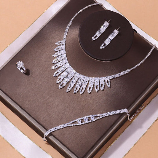 Conjunto 4 Peças Sparkle - Anel Ajustável