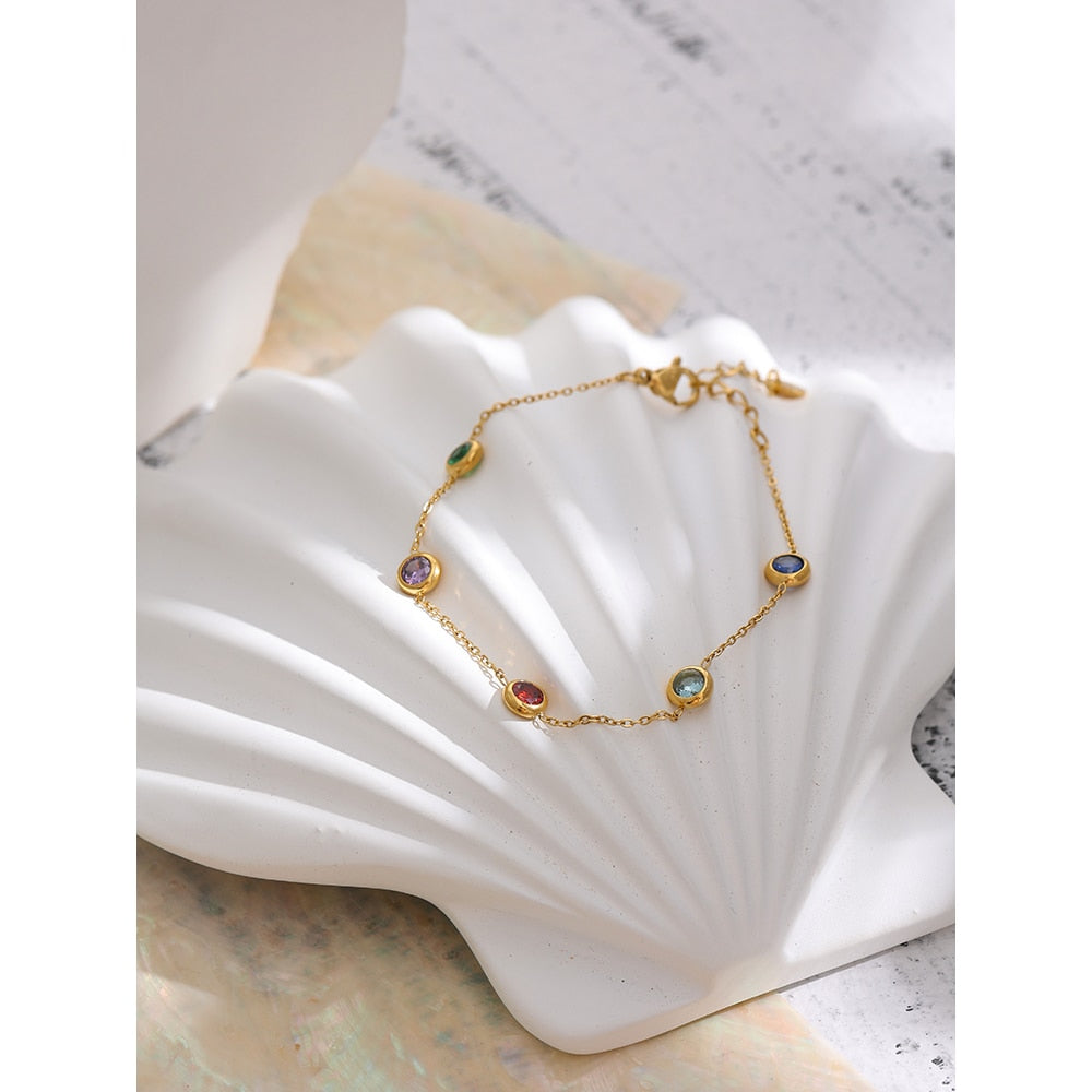 Pulseira Laurent com Zircônias Cúbicas em Ouro 18K