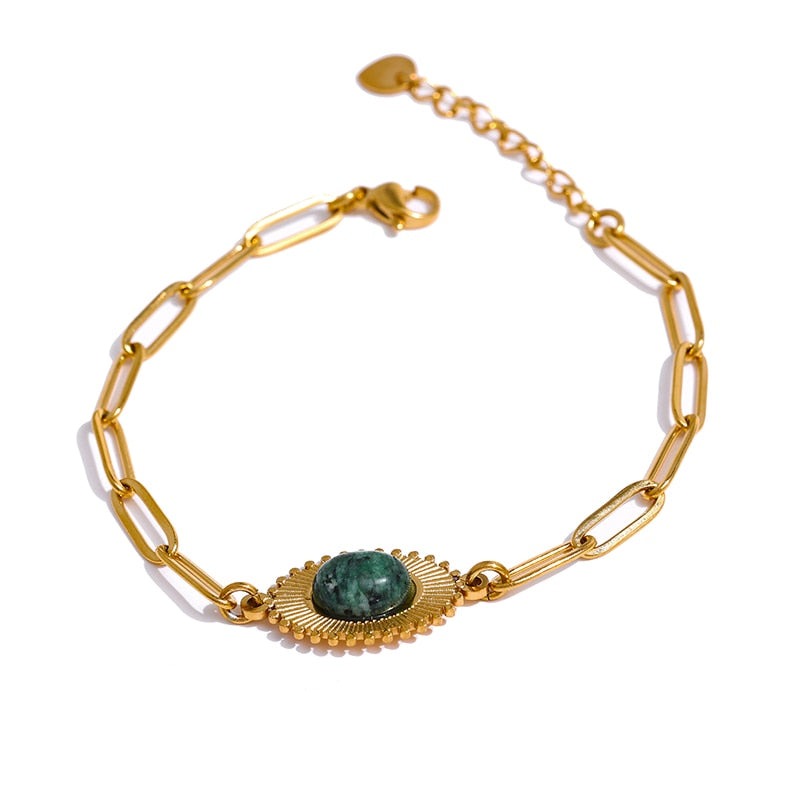 Pulseira Cartier com Turquesa Solitária em Ouro 18K