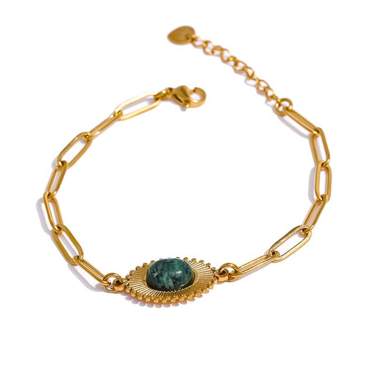 Pulseira Cartier com Turquesa Solitária em Ouro 18K