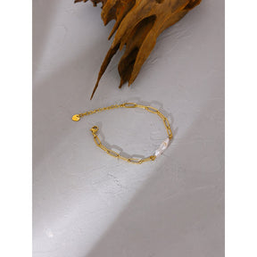 Pulseira Moore com Pérola Barroca e Ouro 18K