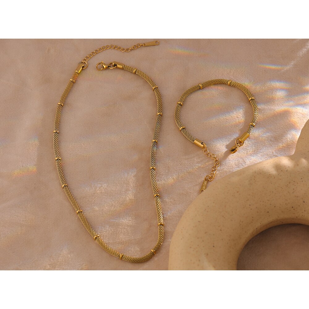 Conjunto Colar e Pulseira Alessia em Ouro 18K