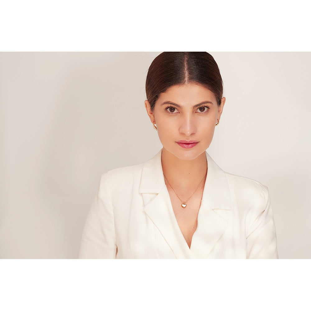 Colar Coração Cute de Pérola em Ouro 18K