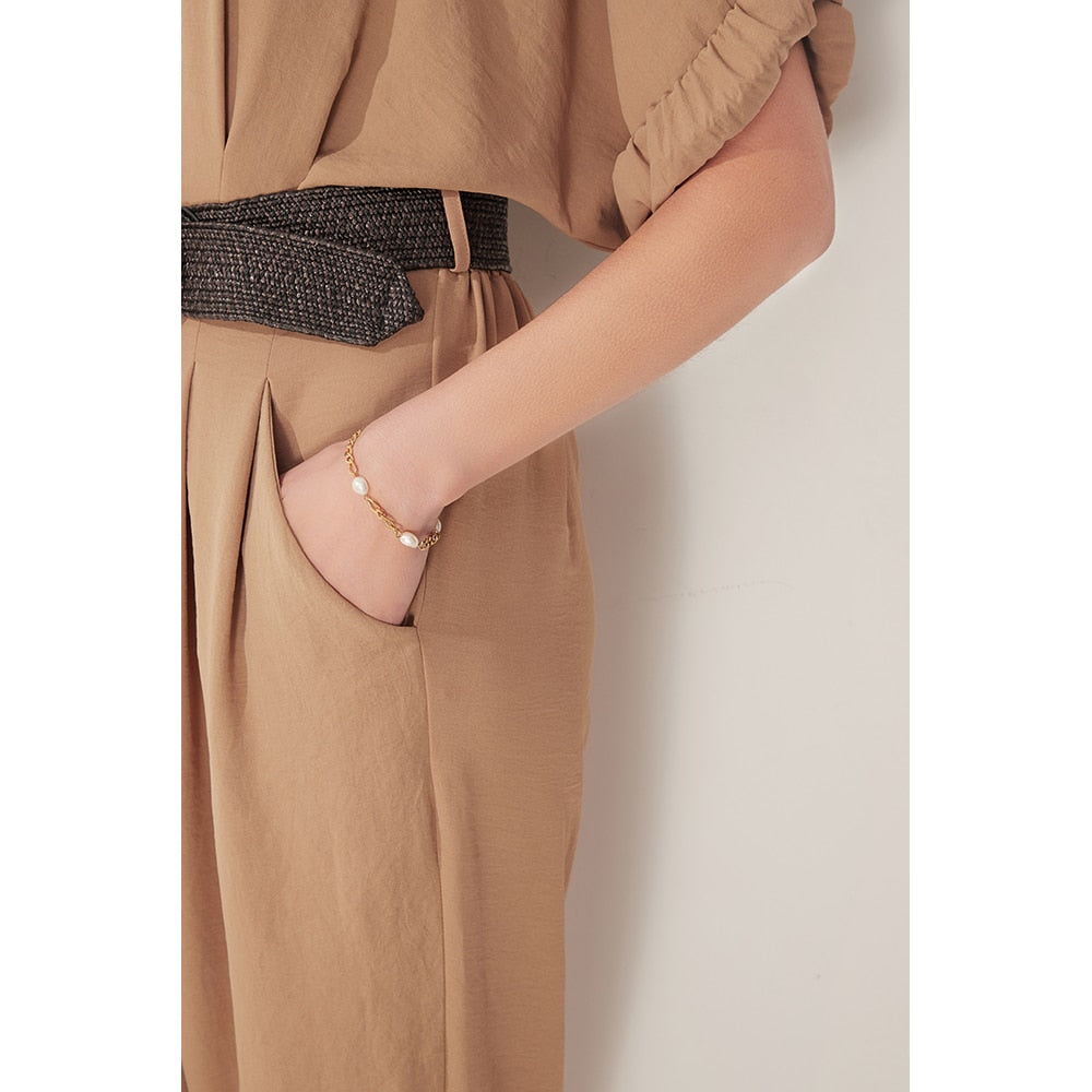 Pulseira Marjorie em Pérolas Barrocas e Ouro 18K