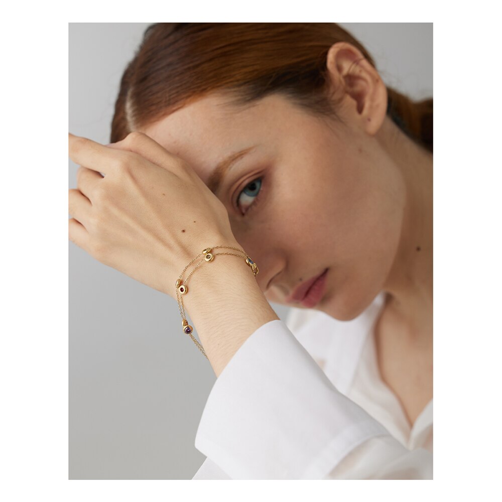 Pulseira Laurent com Zircônias Cúbicas em Ouro 18K