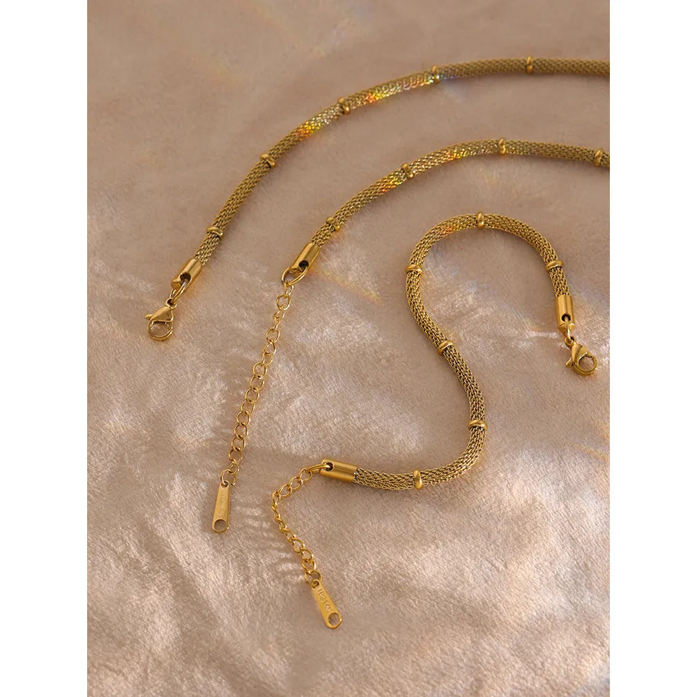 Conjunto Colar e Pulseira Alessia em Ouro 18K