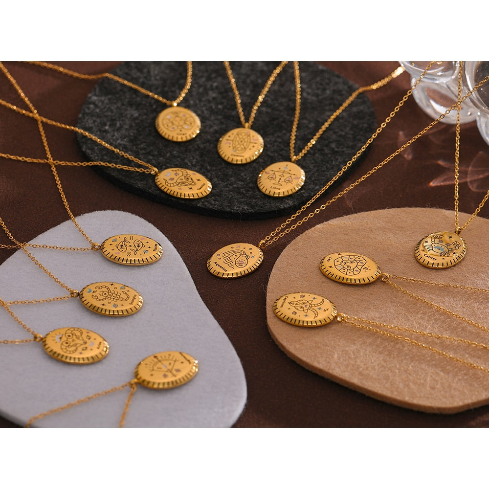 Colar Zodíaco 12 Signos em Ouro 18K