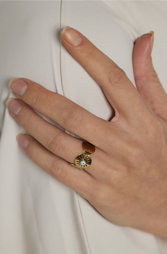 Anel Olho Grego em Ouro 18K