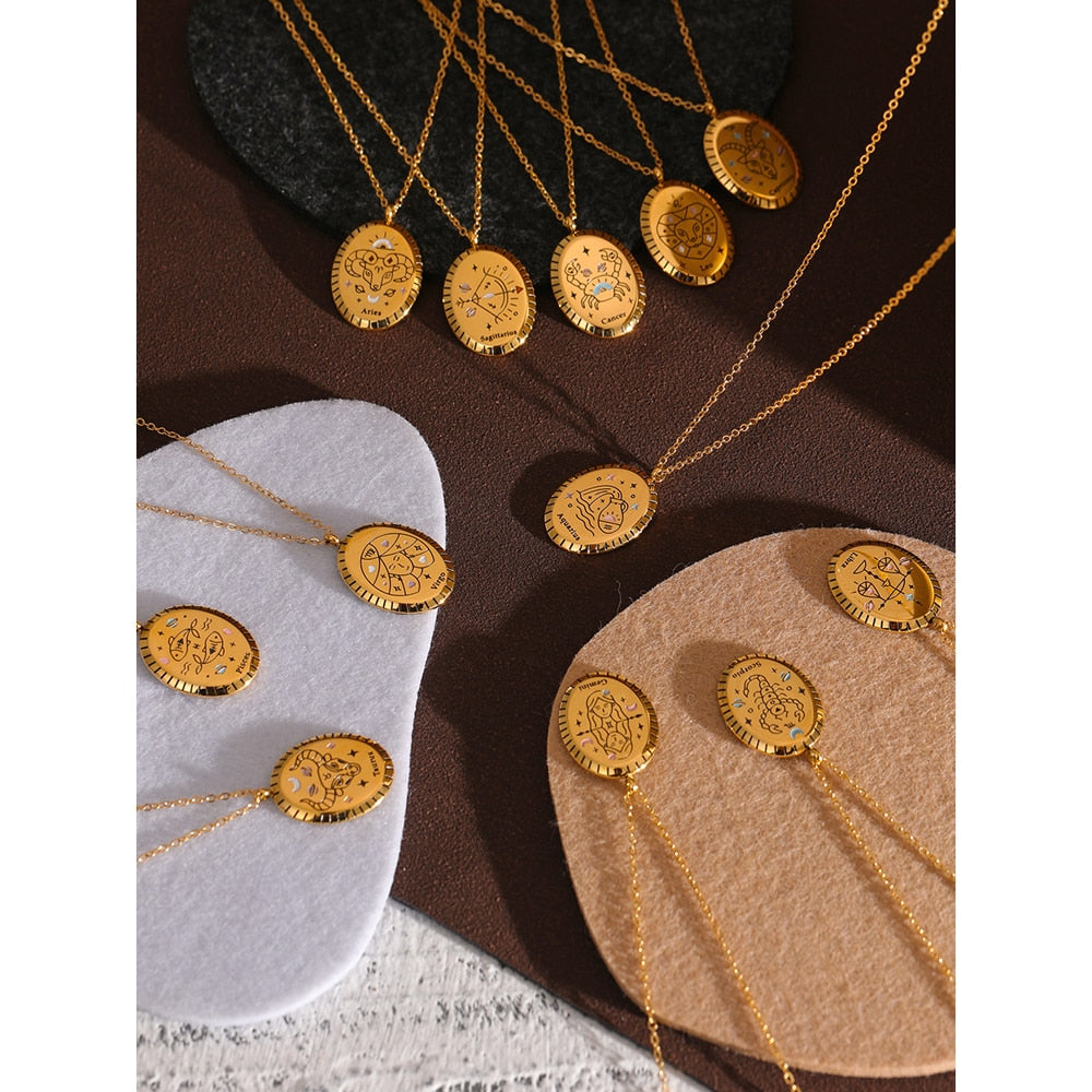 Colar Zodíaco 12 Signos em Ouro 18K