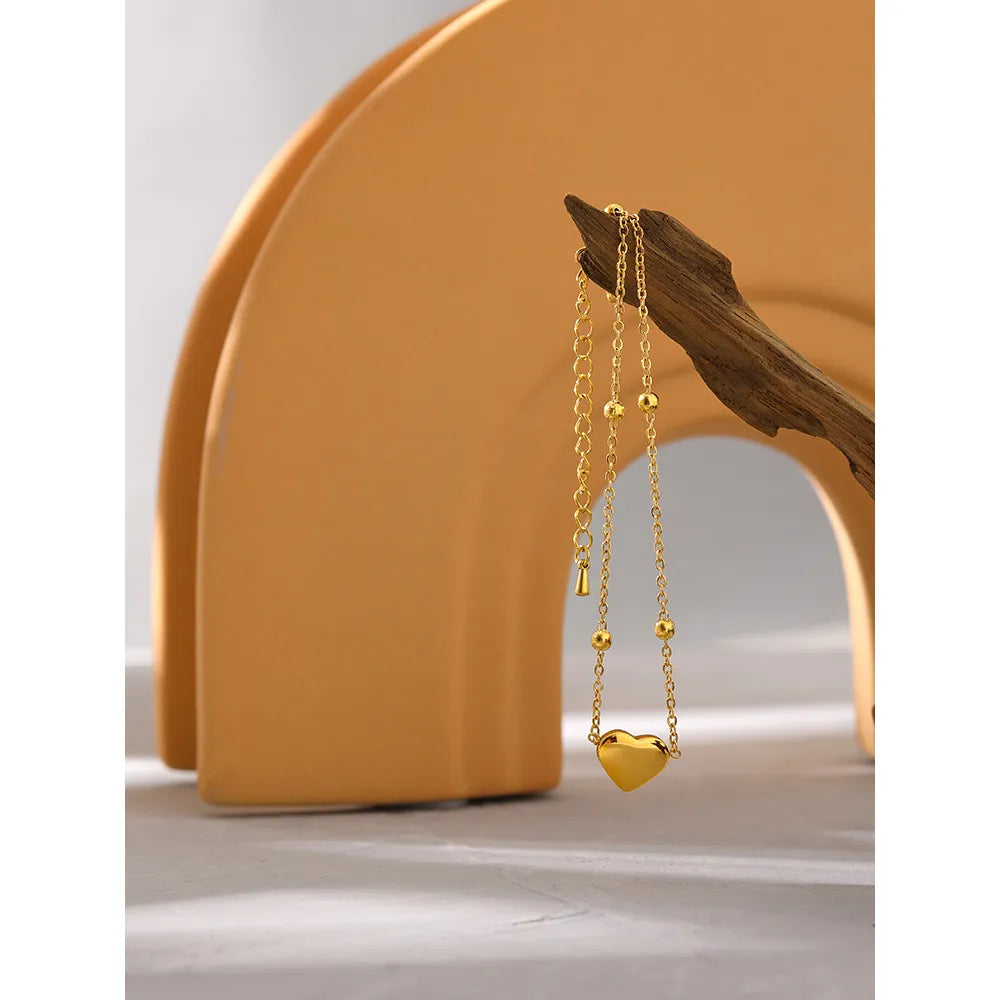 Tornozeleira Mini Heart Banhada em Ouro 18K