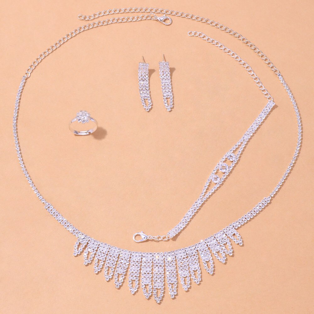 Conjunto 4 Peças Sparkle - Anel Ajustável
