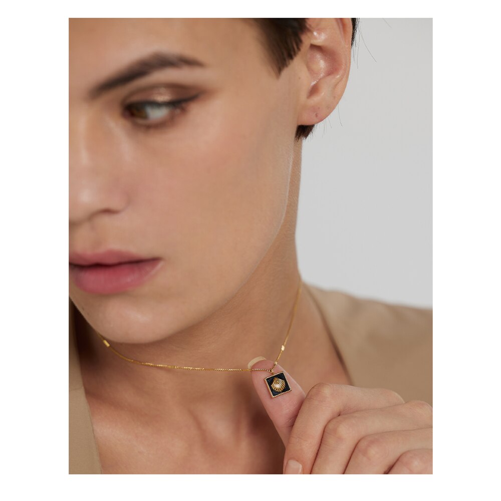 Colar Square Pérola em Ouro 18K