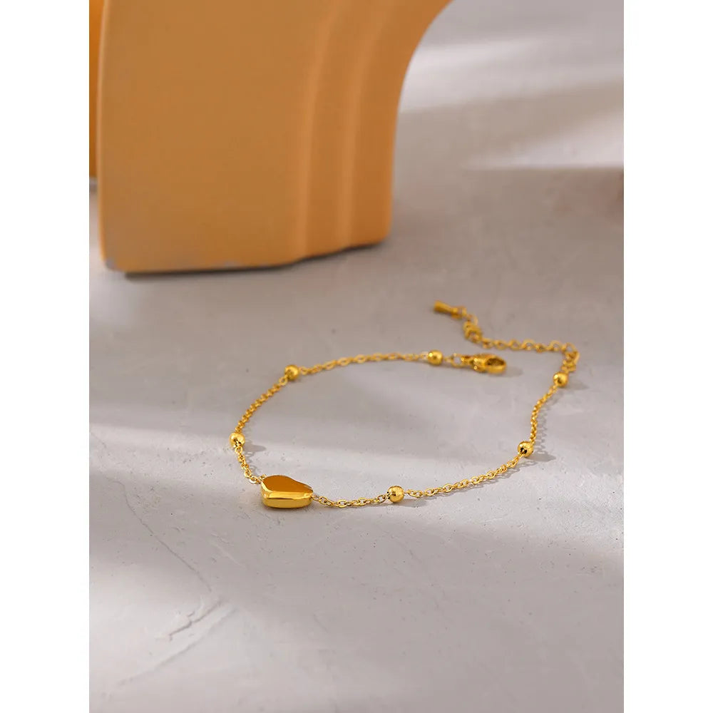 Tornozeleira Mini Heart Banhada em Ouro 18K