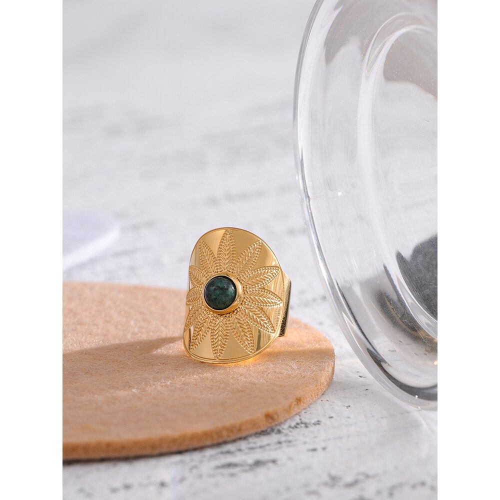 Anel Flor de Turquesa em Ouro 18K