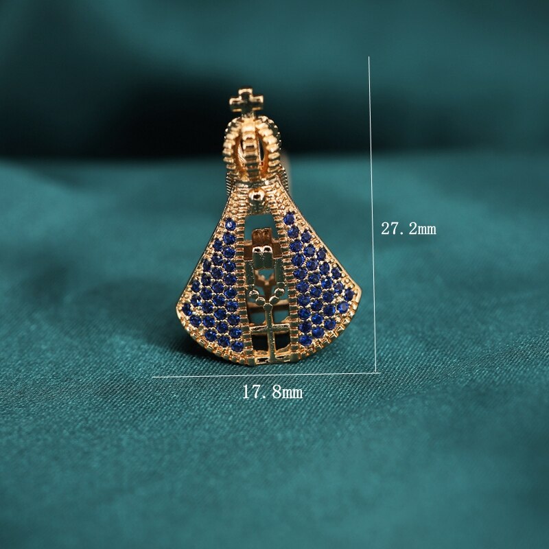 Colar Nossa Senhora Aparecida Dupla Face Manto de Zircônias