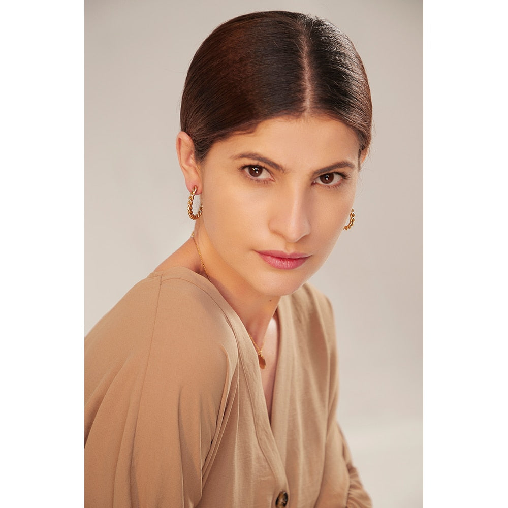 Brinco Argola Retorcida Ouro 18K