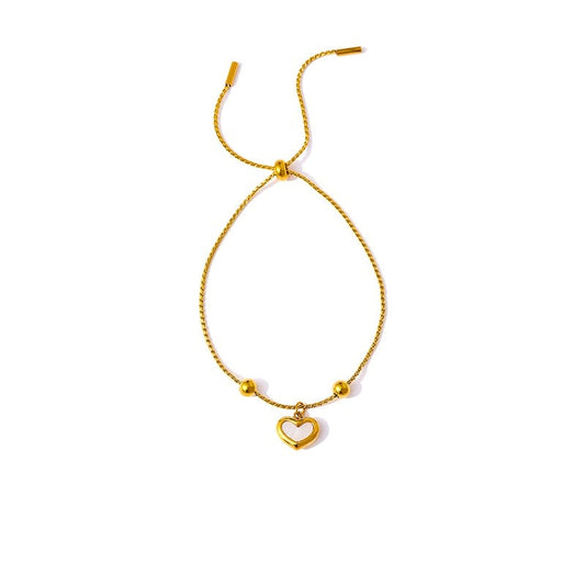 Pulseira Coração em Pérola e Ouro 18K