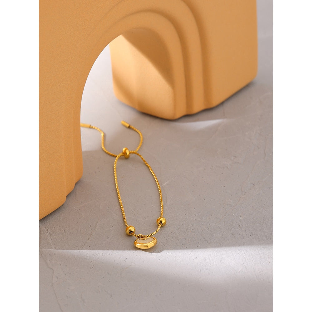 Pulseira Coração em Pérola e Ouro 18K