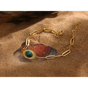 Pulseira Cartier com Turquesa Solitária em Ouro 18K