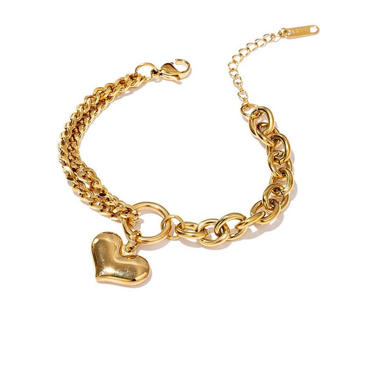 Pulseira Grumet Heart em Ouro 18K