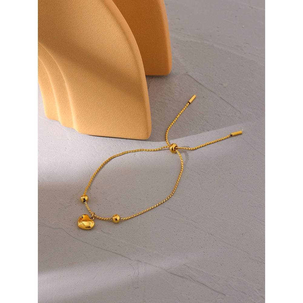 Pulseira Coração em Pérola e Ouro 18K