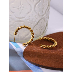Brinco Argola Retorcida Ouro 18K