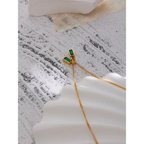 Colar Emery com 2 Pingentes em Zircônia e Ouro 18K