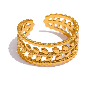 Anel Folhas de Louro em Ouro 18K