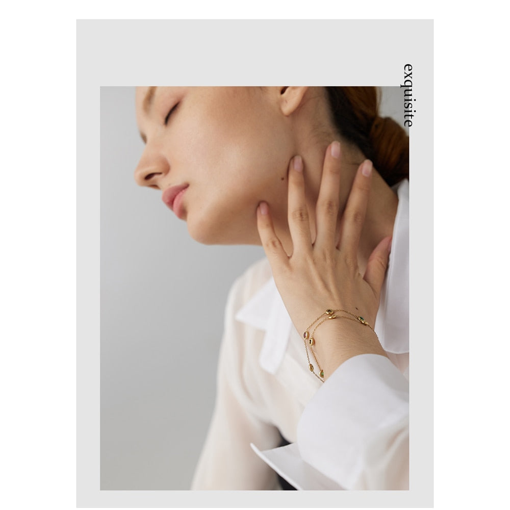 Pulseira Laurent com Zircônias Cúbicas em Ouro 18K