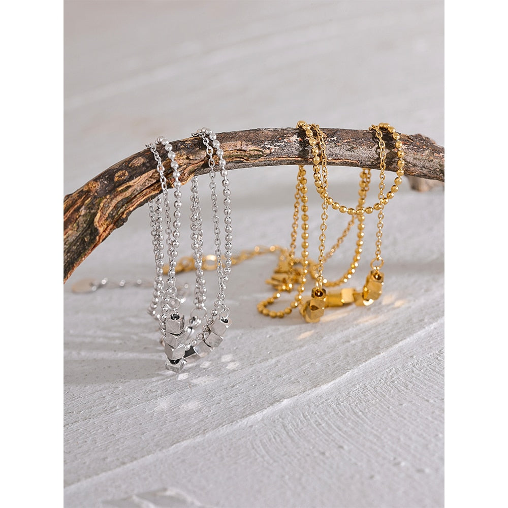 Tornozeleira Fio Duplo Cubic Banhada