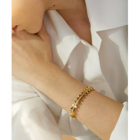 Bracelete Stark Cravejado de Zircônias em Prata 925 ou Ouro 18K