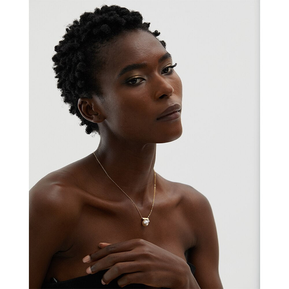 Colar Standard de Pérola e Zircônia em Ouro 18K