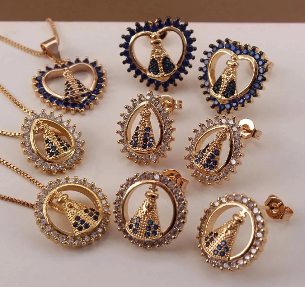Conjunto Colar e Brincos Nossa Senhora Aparecida
