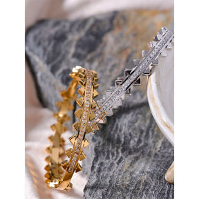 Bracelete Stark Cravejado de Zircônias em Prata 925 ou Ouro 18K