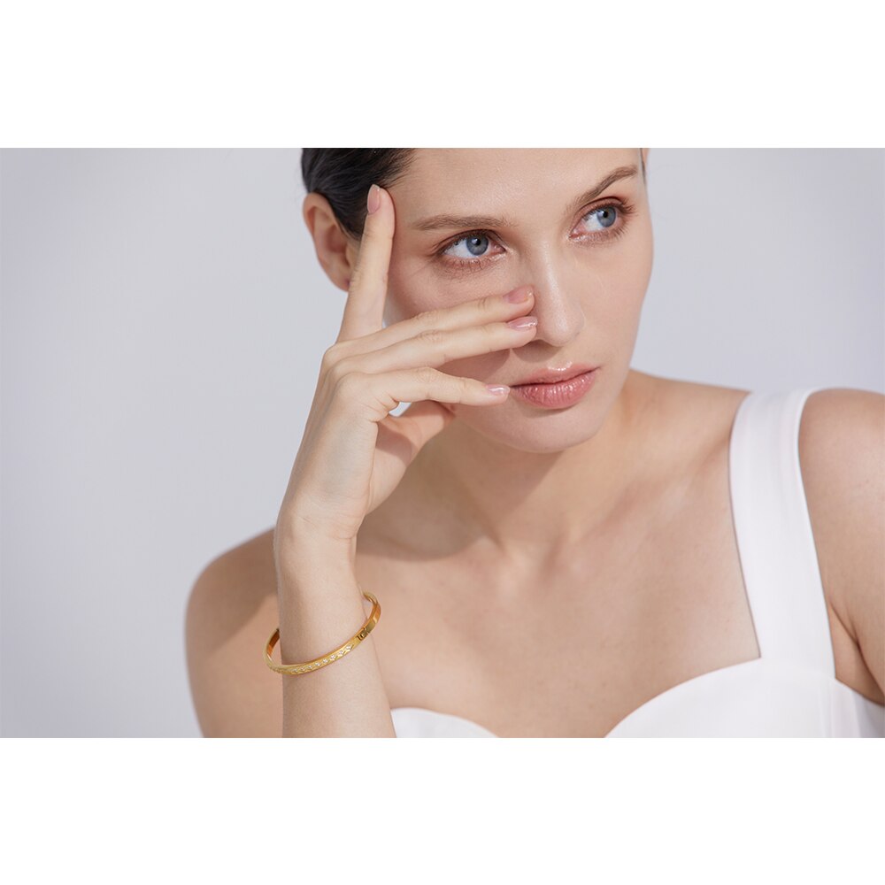 Bracelete Gaia Cravejado de Zircônias Ouro 18K ou Prata 925