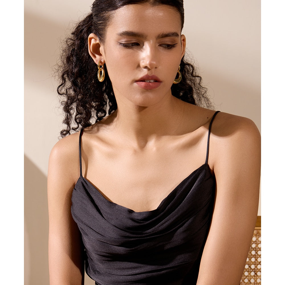 Brinco Argola Dupla em Ouro 18K e Prata 925