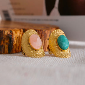 Anel Pedras Naturais em Ouro 18K